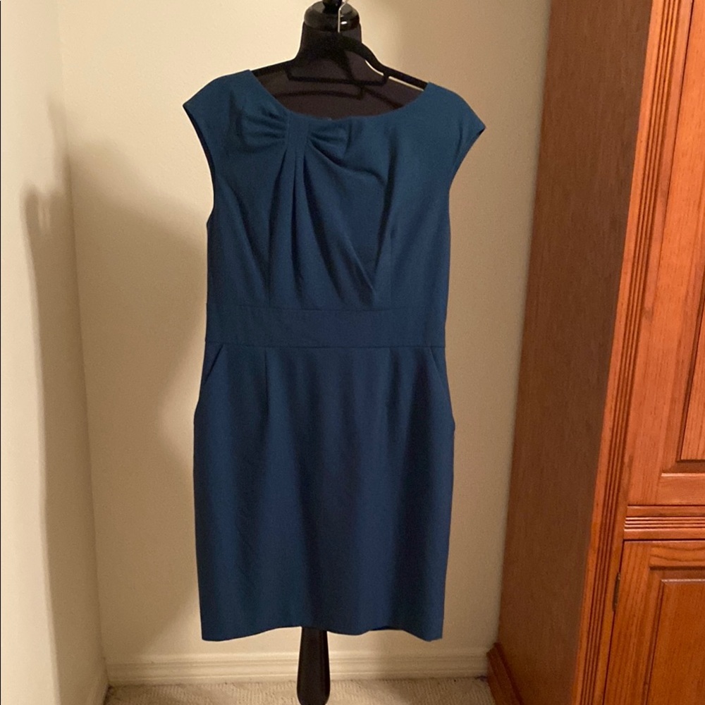 Professional yet feminine teal Dress